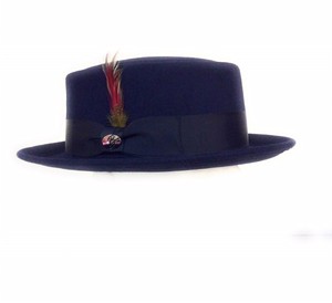 navy blue pork pie hat