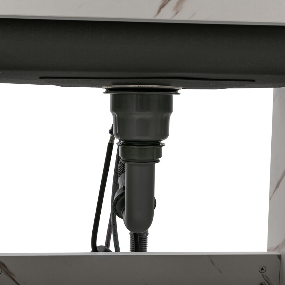 White Laundry Stainless Steel Sink with and PullOut Sprayer