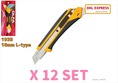 OLFA FIBERGLASS REINFORCED UTILITY KNIFE 193B BLADE 18mm L-TYPE AUTO LOCKING X12