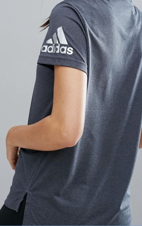 Adidas S Training Climachill Activewear T-Shirt Hi-Lo Slit Sides Sleeve Graphic thumbnail 3