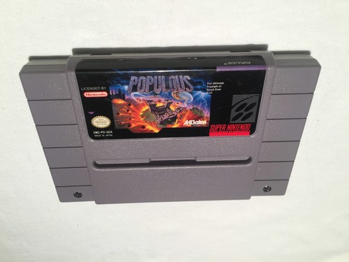 Populous (Super Nintendo Entertainment System, 1991) SNES Game Cartridge Exc! - Picture 5 of 10