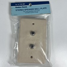 Radio Shack Stereo Speaker Wall Plate Almond 40-991 New Old Stock RadioShack