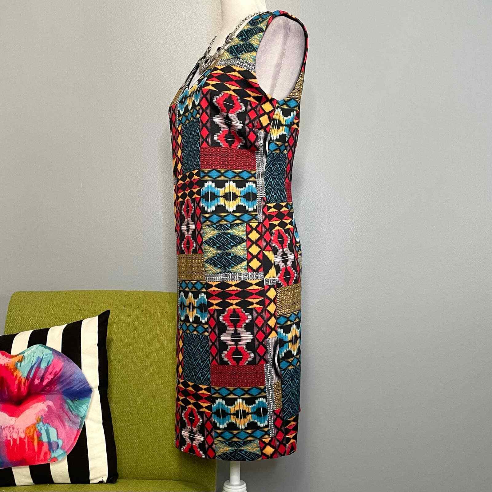 Catherine Malandrino Geometric Patchwork Sheath D… - image 3