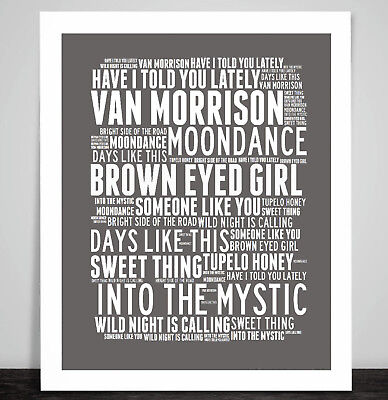 Van Morrison Word Art Print Song Music Titles Lyrics Moondance Days Like This Ebay
