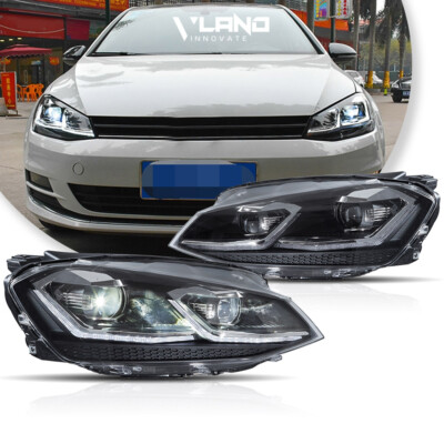 Pair VLAND For 2015 16 2017 VW Golf 7 MK7 &GTI FULL LED Headlights W/Sequential