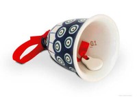 Bunzlauer Keramik Glocke Ø8.0Cm H=10Cm Dekor 8 Weihnachten Christbaumschmuck