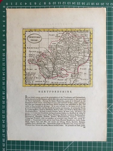 Mapa antiguo de 1787; Hertfordshire después de Francis Grose/John Seller - Imagen 2 de 3