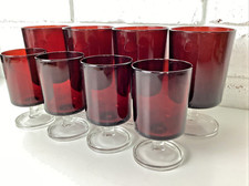Vintage Luminarc Arcoroc France Ruby Red Glas...
