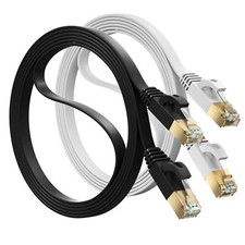 2 Pack RJ45 Cat-7 Cat 6 Gigabit Ethernet Patch Internet Printer Cable – 1.5m