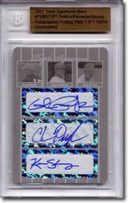 Glen Perkins * Chris Parmelee * Kevin Slowey * Autograph Rookie Auto Plate 1/1