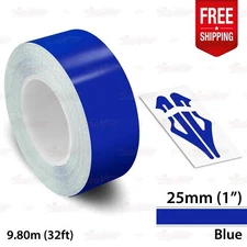 BLUE 1" 25mm Roll PIN STRIPE Car PinStriping Trim Line TAPE Decal Vinyl Sticker