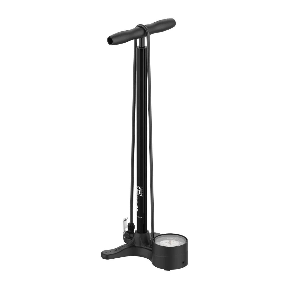 Lezyne Sport Floor Drive Pump 3.5 Gauge - Dual Valve Head - Flat Black