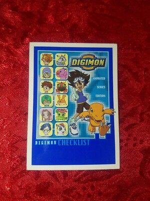 digimon animated series trading cards Bandai Card 1 Edition Checklist DIGIMON CARD GAME DIGIMON ANIMATION