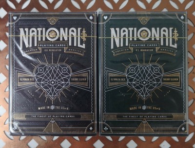 National Green & Black 2 Deck Set New & Sealed Theory11 USPCC Playing Cards