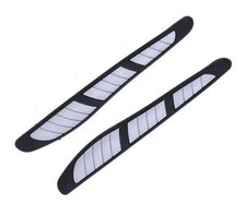 2 x Black Rubber Door Mirror Guard Protectors SILVER Insert (DG3) Motorbike N