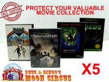 5x DVD SNAPBACK CASE SIZE DV6 - CLEAR PLASTIC PROTECTIVE BOX PROTECTOR SLEEVE