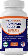 Vitamatic Pumpkin Seed Oil 2000mg 180 Softgels 1000mg per Softgel