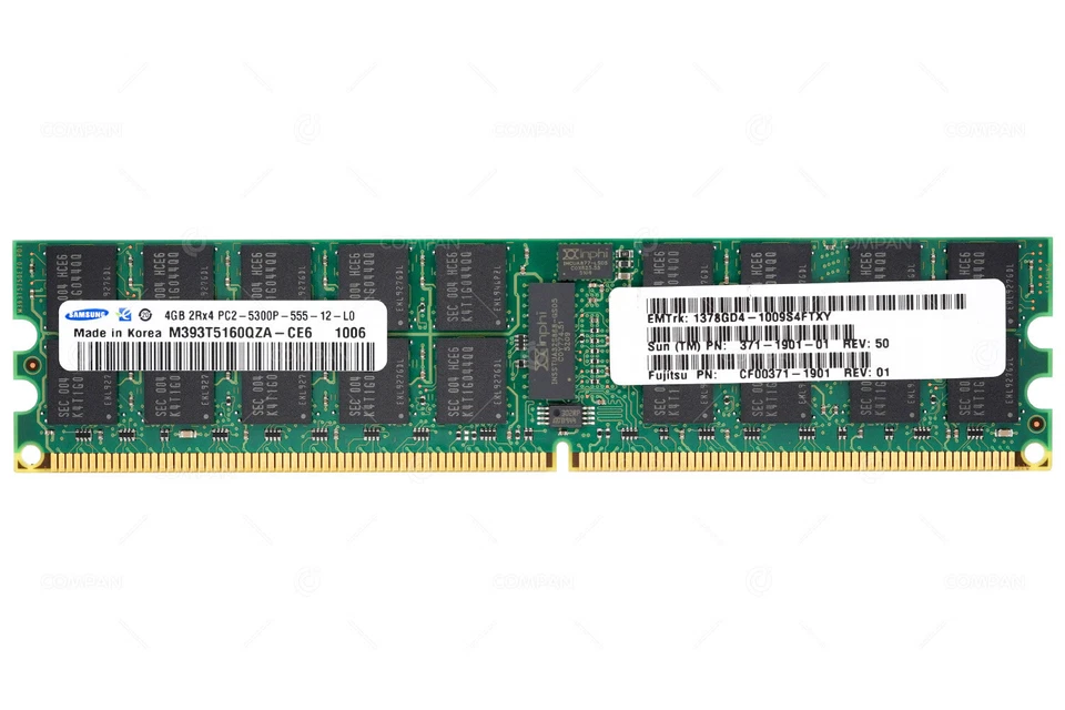371-1901-01 SUN SPARC 4GB 2RX4 PC2 5300P MEMORY FOR M4000 M5000 - CF00371-1901 - Immagine 2 di 4