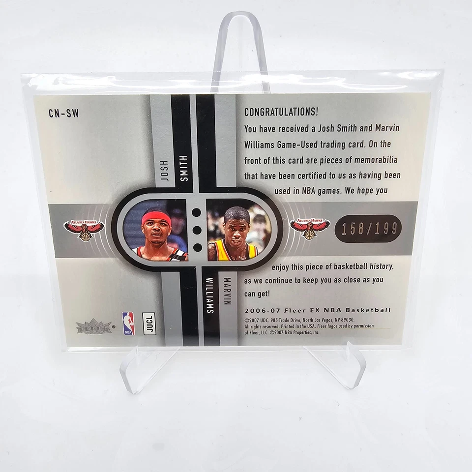 Parche Fleer EX 2006-07 NBA ConneXions Josh Smith Marvin Williams GU/199 #CN-SW Foto 4 de 4