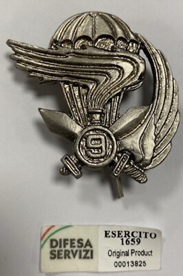 FREGIO MILITARE BASCO ORIGINALE PARACADUTISTI 9°REGG COL MOSCHIN MADE IN  ITALY