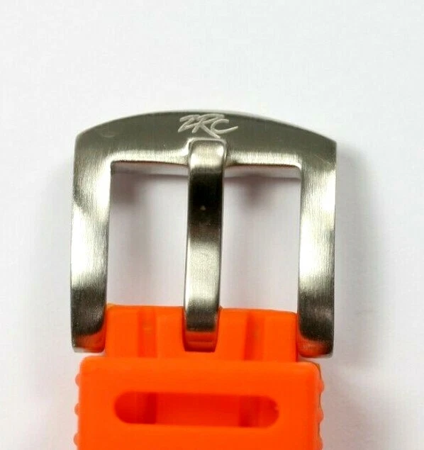18 mm CORREA DE RELOJ NARANJA SILICIO DE ZRC ANTIALÉRGICA LAVABLE DEPORTES NUEVO Foto 4 de 4