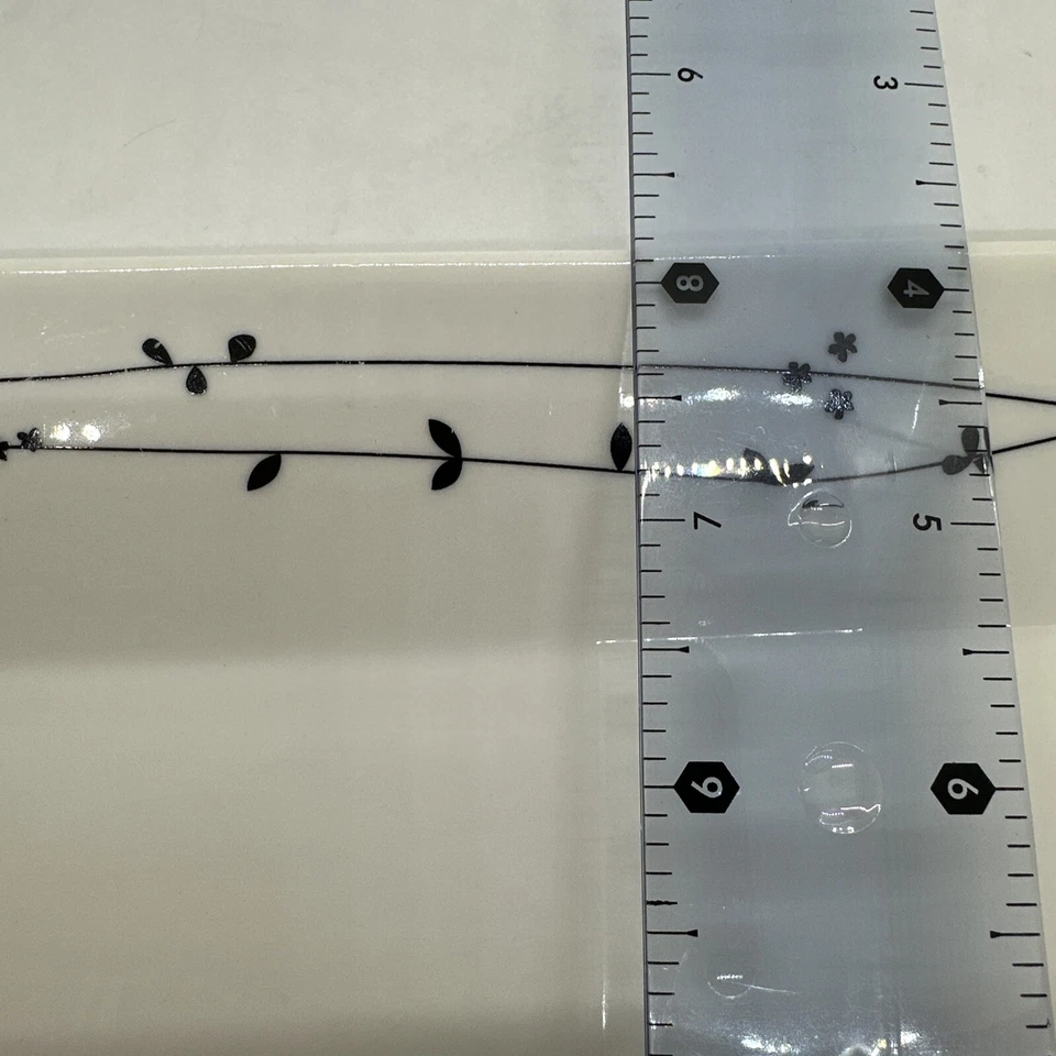 Plato rectangular Ciroa Oiseau pájaros en vid plato para servir porcelana blanco negro Foto 4 de 4