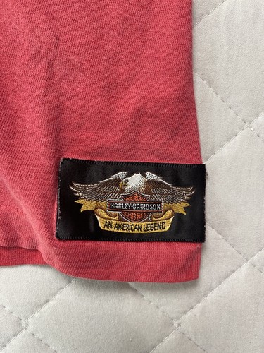 Vintage Harley Davidson Shirt 3D Emblem Tag Men's XL Red Bismark ND Eagle USA - Picture 11 of 15