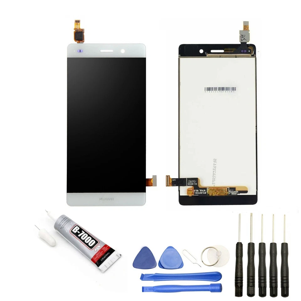 VITRE TACTILE + ECRAN LCD POUR HUAWEI P8 LITE 5" BLANC+ OUTILS + COLLE - Photo 1/1