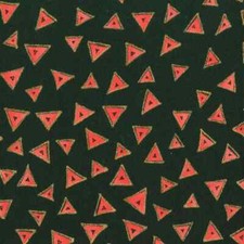 Laurel Burch Basics Coral Triangle on Black Metallic Fabric By the FQ - 1/4 YD