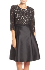  ELIZA J Mixed Media Popover Fit & Flare Dress ( Size 10)