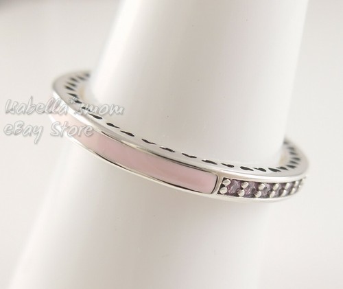 Splendente Cuori Di PANDORA Luce Smalto Rosa Anello 191011PCZ Scegliere Misura / - Foto 3 di 6