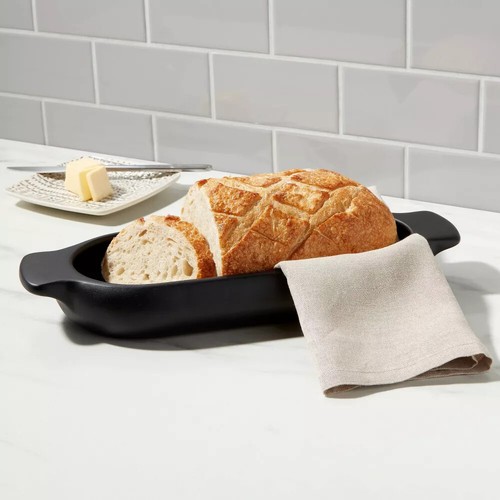 60oz Acacia Modern Dough Bowl Black - Threshold™ Spot clean for easy care