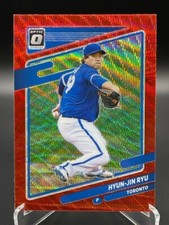 2021 Donruss Optic Baseball Hyun-Jin Ryu Red Wave Prizm Parallel #172 Blue Jays