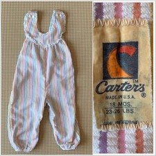 Vintage Carter  s Romper Multicolor Stripes Jumpsuit. size 18 months Made in USA.