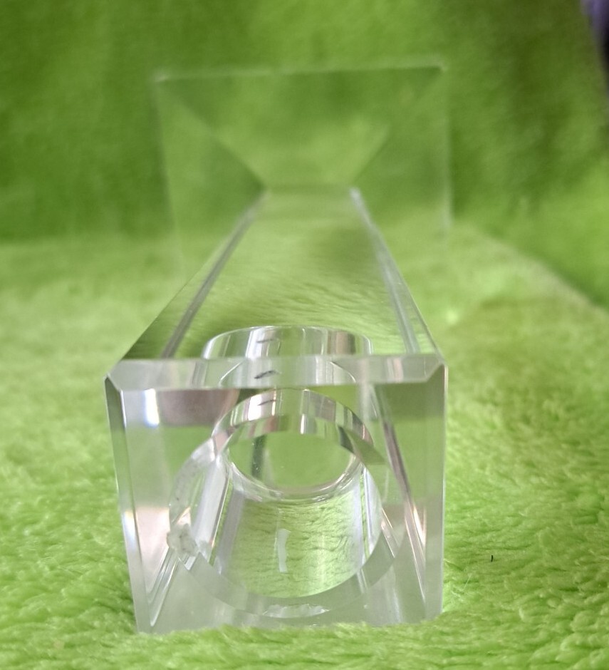 OLEG CASSINI DESIGNED.... CRYSTAL CANDLE HOLDERS..  1ST   9.75in  ... 2ND   6in
