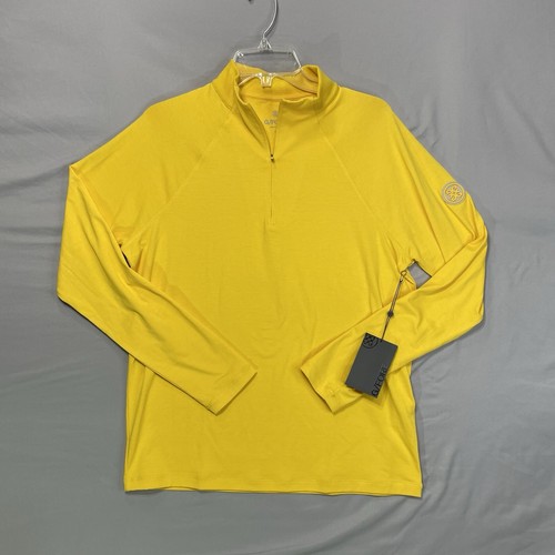 G/Fore Golf Luxe Staple Mid Layer Pullover Shirt FLY Yellow Tailored ...