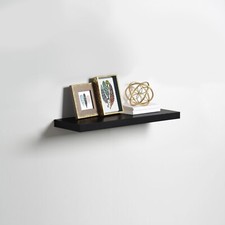 Ultra Slim High Gloss Floating Wall Shelf | 24-110cm White, Black or Grey Finish