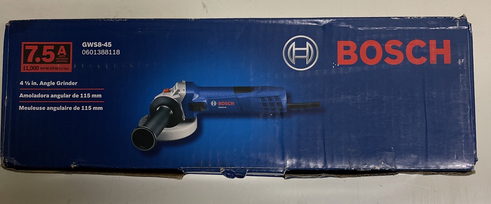 Bosch GWS845 7.5A Corded 41/2" Angle Grinder Lockon Slide Switch