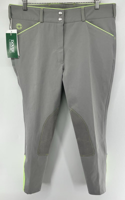 Dover Saddlery Wellesley Breeches Classic Piped Gray Tagged 34 Actual 38 27.5 L
