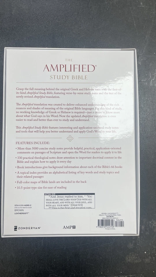 Amplified Study Bible Leather soft Brown Indexed Large prints Brand New - Image 2 of 3