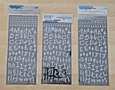 Konvolut 3x Packungen französischer Buchstaben Alphabet Aufkleber KOSTENLOSE LIEFERUNG 2. KLASSE UK