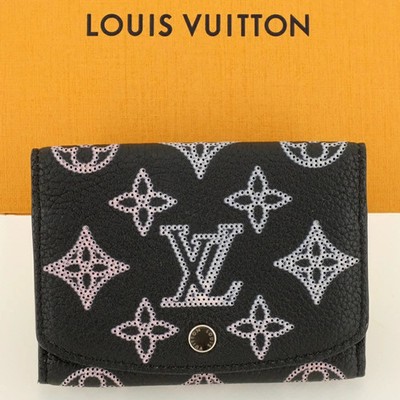 Louis Vuitton Mahina Card Case M81660 Enveloppe Cartes de Visite NM Black Pink
