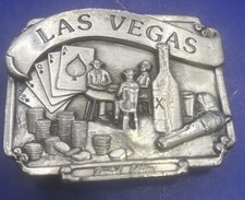 Limited Edition Las Vegas Pewter Belt Buckle Number 103 Of 5000 Made Rare Item