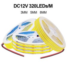 5V 12V 24V COB LED Strip Lights High Density Self Adhesive Tape Cabinet Lighting