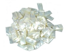 20 Pieces Mother of Pearl 0.3''x0.7'' 1cmx2cm Rectangle White Mother Of Pearl