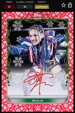WWE Topps Slam Holiday Collection DIGITAL Giulia Red Legendary 75 cc