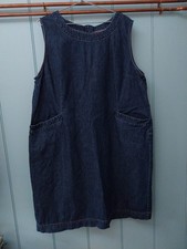 White Stuff Women's Blue Denim Dress Size 24 100% Organic Cotton