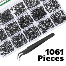 1060 Pcs M1.4 M1.7 M2 M2.5 Micro Laptop Screws Kit  for Electronic SSD  Black...