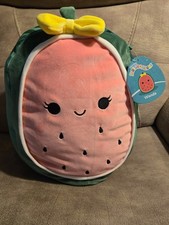 Squishmallows Original 12-Inch Wanda the Watermelon Yellow Bow NWT