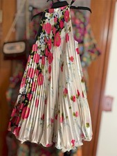 Vintage Y2K Neelam Pleated Floral Halter Tent Dress Tie Neck XXS-L Free Size